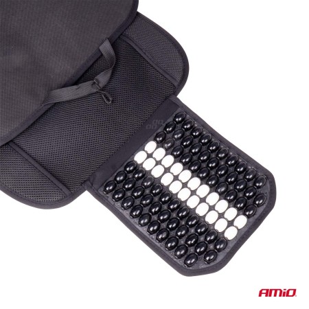 Husa scaun auto cu bile de masaj, suport lombar si tetiera, dimensiuni 131 x 46 cm, culoare Neagra