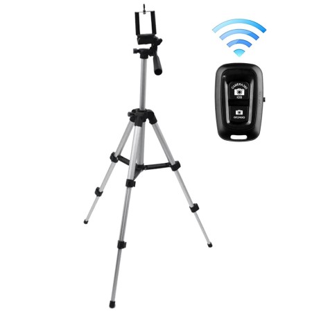Trepied fotografic din aluminiu, compact, cu suport mobil 3D + Telecomanda Bluetooth