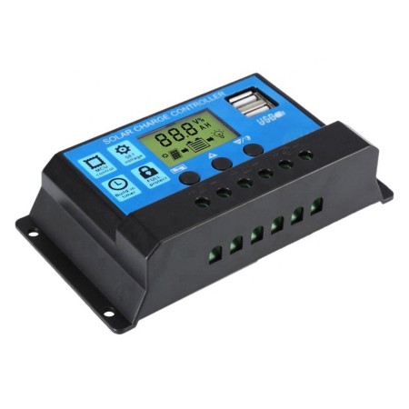 Controler/Regulator de incarcare panou solar, 12 - 24V, 30A, mini dual USB