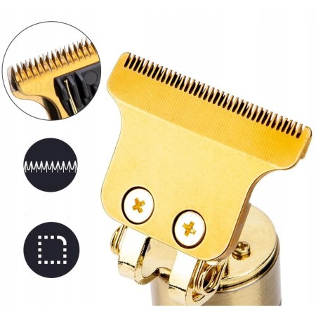 Trimmer Profesional de tuns barba sau parul, lama din titan + ceramica, cu acumulator,  accesorii incluse, model Woodman T9