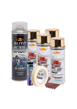 Kit complet reparatie si vopsire jante culoare Auriu Metalic, V4