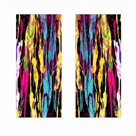 Set 2 Stickere Auto pentru Stâlpi Uși, 50x22 cm, Print HD EcoSolvent, Folie OraJet Autoadezivă, Exterior, Negru