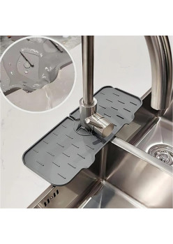 Covoras din silicon anti-picurator pentru lavoare, dimensiune 36,5 x 14 cm, culoare Gri
