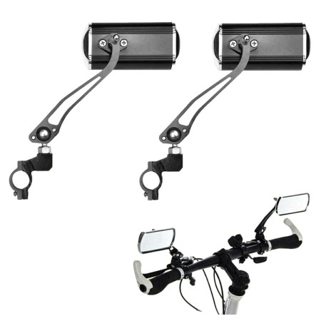 Set 2 Oglinzi Retrovizoare Reglabile, Universale pentru Bicicletă, Scuter, Trotinetă, Prindere pe Ghidon 22mm, Negru
