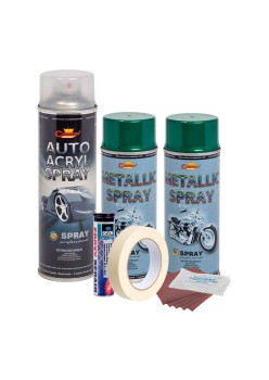 Kit complet reparatie si vopsire jante culoare Verde Metalizat, V2