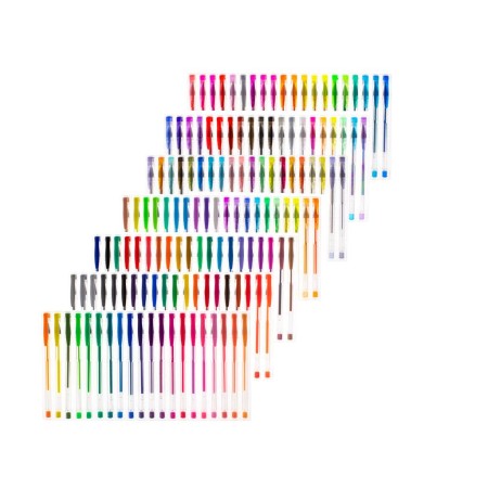 Set 140 piese, Pixuri cu gel multicolor cu sclipici (glitter)