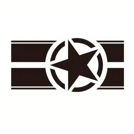 Sticker auto Off Road Army Star, 90x43 cm, negru, autocolant Oracal exterior, rezistent UV si intemperii