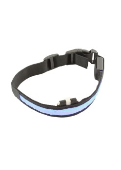 Zgarda iluminata cu LED pentru caine sau pisica, culoare Albastra, AVX-AG232A