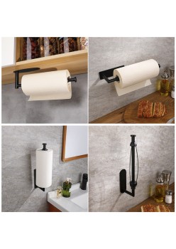 Suport rola prosop de bucatarie, culoare neagra