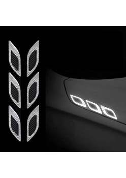 Set 2 stickere reflectorizante DIAMOND cu insertie Carbon 5D, culoare Argintie
