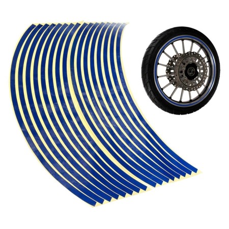 Set 16 ornamente Reflectorizante pentru jante auto, moto, culoare Albastra