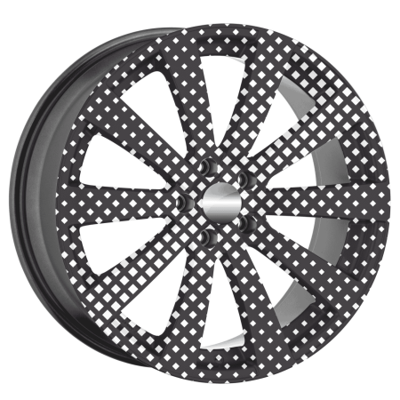 Folie auto decorativa jante FJT-05, set 4 bucati, Ø 60 cm, imprimare EcoSolvent, autoadeziva, rezistenta UV si intemperii