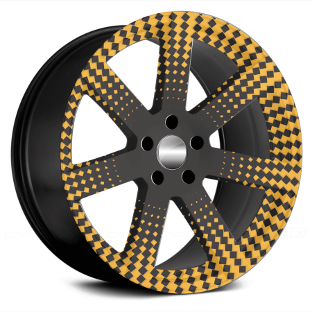 Folie decorativa jante auto set 4 bucati, model FJT-40, diametru 60 cm, print EcoSolvent, autoadeziva, exterior rezistent