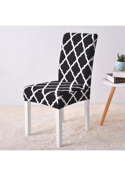 Husa universala pentru scaune clasice, model ROMB, culoare NEGRU + ALB
