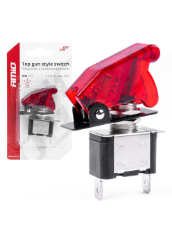 Comutator iluminat (intrerupator) cu protectie, destinatie auto, moto, ATV, SSV, Off-Road, model 