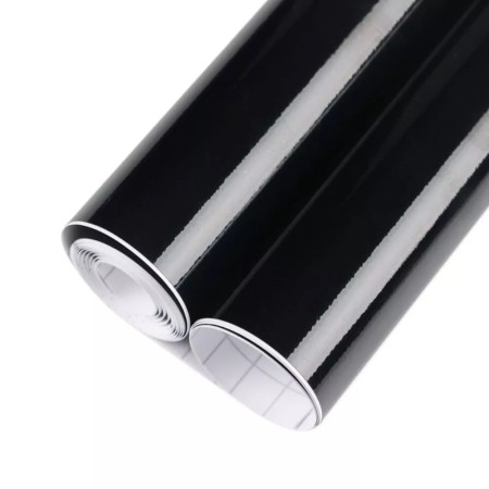 Folie Auto Colantare Negru Lucios, Bubble Free, Termoplastică, 3.0m x 1.52m, Exterior/Interior, Rezistentă UV & Apă