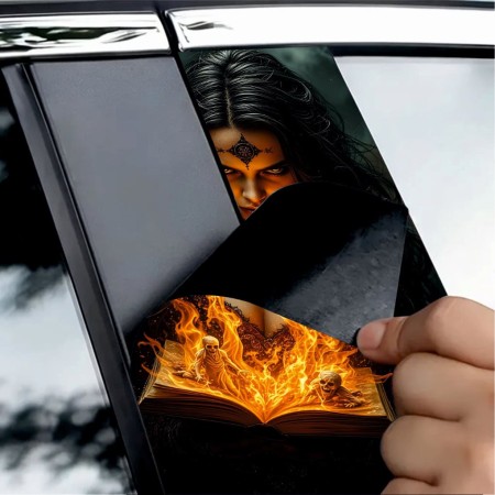 Set 2 Stickere Auto pentru Stalpi Usi, Print HD EcoSolvent, Folie OraJet Oracal Autoadeziva, 50x22 cm