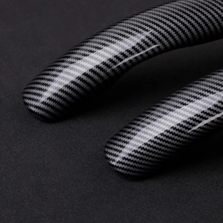 Set 2 ornamente volan finisaj CARBON NEGRU, dimensiune universala