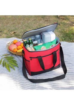 Geanta termoizolanta pentru picnic sau plaja, capacitate 16l, culoare Rosie