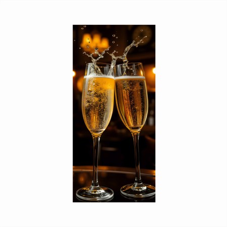 Autocolant Decorativ Frigider 200x90 cm – Folie Imprimată Color, Model Șampanie, Autoadezivă, Recondiționare Mobilier