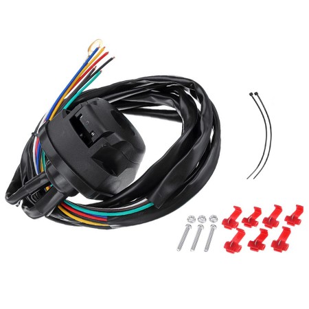 Kit Cablaj Carlig Remorca cu Priza 7 Pini – Lungime 1.5m, Universal, Cu Accesorii Montaj, Compatibil 12V