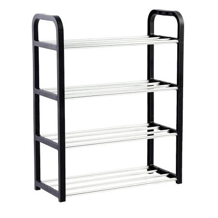Raft Elegant pentru depozitare Pantofi sau Pantaloni, cu traverse metalice, 4 nivele, dimensiuni 58 x 42 x 18 cm