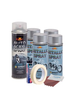 Kit complet reparatie si vopsire jante culoare Argintiu Metalizat, V4
