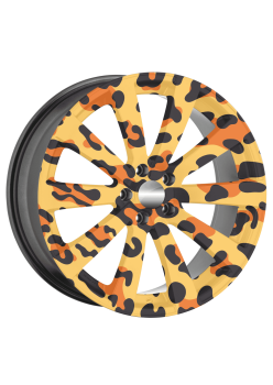 Folie decorativa jante auto FJT-12, set 4 bucati, diametru 60 cm, autoadeziva, imprimare EcoSolvent, rezistenta UV si intemperii