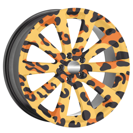 Folie decorativa jante auto FJT-12, set 4 bucati, diametru 60 cm, autoadeziva, imprimare EcoSolvent, rezistenta UV si intemperii