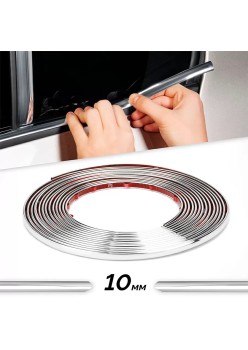 Rola Ornament autoadeziv, 10mm x 15m, culoare Crom SILVER