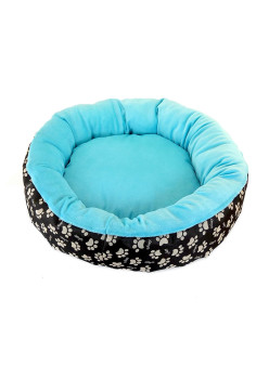 Culcus moale pentru caine/pisica, culoare turcoaz, baza antiderapanta, 50cm