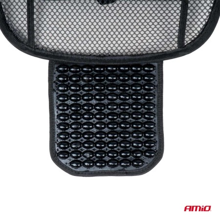 Husa scaun auto cu bile de masaj, suport lombar si tetiera, dimensiuni 125 x 52 cm, culoare Neagra