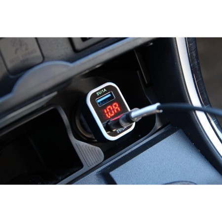 Incarcator auto 2xUSB cu Voltmetru Digital