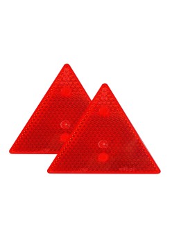 Set 2 triunghiuri de avertizare reflectorizante pentru remorci, culoare rosie, dimensiune 15 x 15 cm