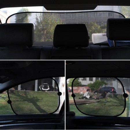 Perdele Auto Universale, Set 5 Bucăți – Protecție Solară și Intimitate, Negru