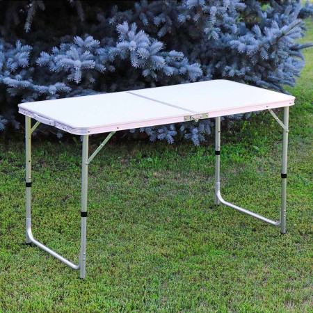 Masă Pliabilă Picnic, Aluminiu + Blat MDF, 120x60 cm, Portabilă, Tip Valiză