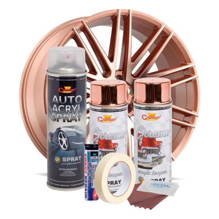 Kit complet reparatie si vopsire jante culoare Cupru Metalic, V2