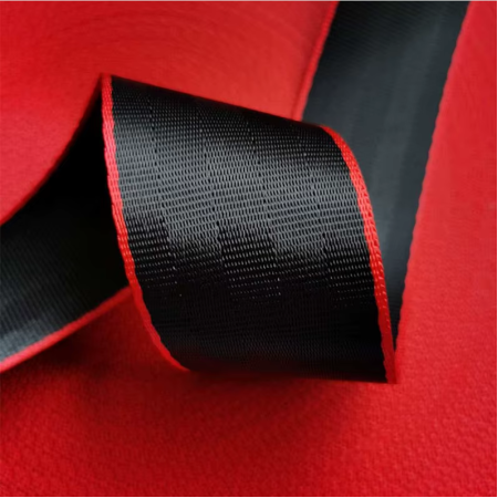 Bandă pentru Centură de Siguranță Tuning Auto, Negru-Roșu, Lățime 46 mm