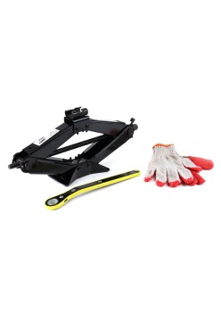 Cric Trapezoidal cu actionare manuala, capacitate ridicare 2000 kg, cu clichet si manusi de lucru