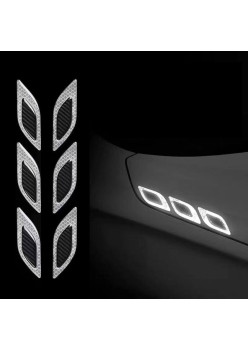 Set 2 stickere reflectorizante DIAMOND cu insertie Carbon 5D, culoare Argintie