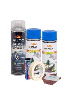 Kit complet reparatie si vopsire jante culoare Albastru Fluorescent, V2