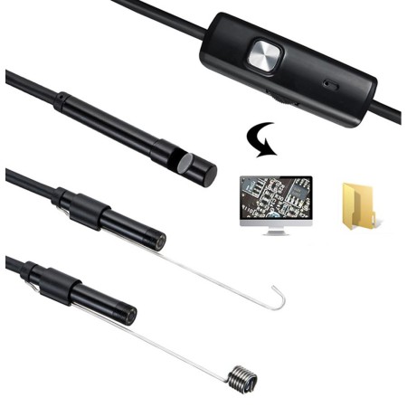 Camera endoscopica de inspectie, waterproof, 5,5mm, conectare Android/Windows prin microUSB - USB, lungime cablu 5m