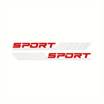 Stickere auto Racing Stripes V3, set 2 bucati, 58 cm, dungi tuning alb si rosu, folie Oracal autoadeziva exterior