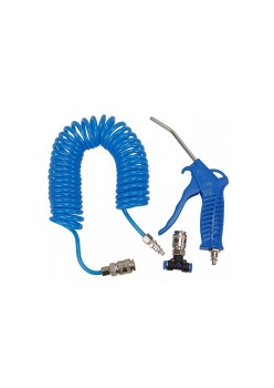 Set de suflat cu pistol, furtun spiralat, cuplaje, 10ATM