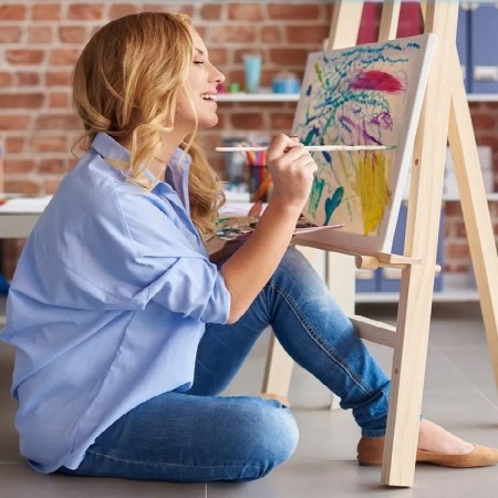 Set 3 sasiuri din lemn cu panza CANVAS pentru pictura, culoare Alb Mat, Marca AVEX