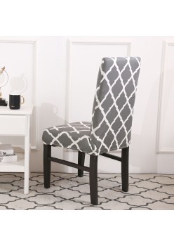 Husa universala pentru scaune clasice, model ROMB, culoare GRI + ALB