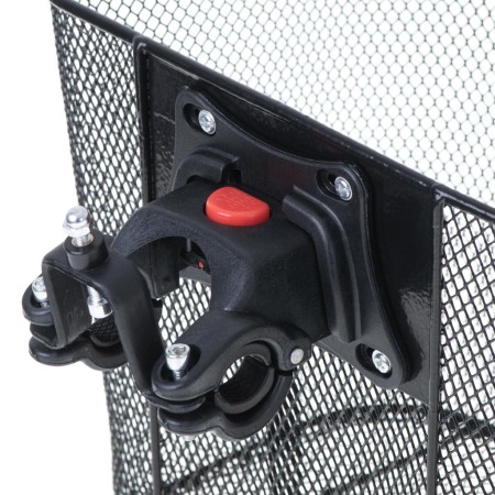 Cos metalic pentru bicicleta cu maner, demontabil, conceput pentru a fi montat in partea din fata