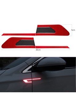 Set 2 stickere reflectorizante BUMERANG cu insertie Carbon 5D, culoare Rosie