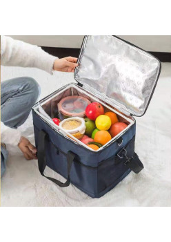 Geanta termoizolanta pentru picnic sau plaja, capacitate 16l, culoare Albastra