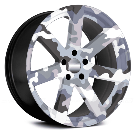 Folie decorativa jante auto set 4 bucati, print EcoSolvent Oracal, autoadeziva, diametru 60 cm, model sport FJT-08